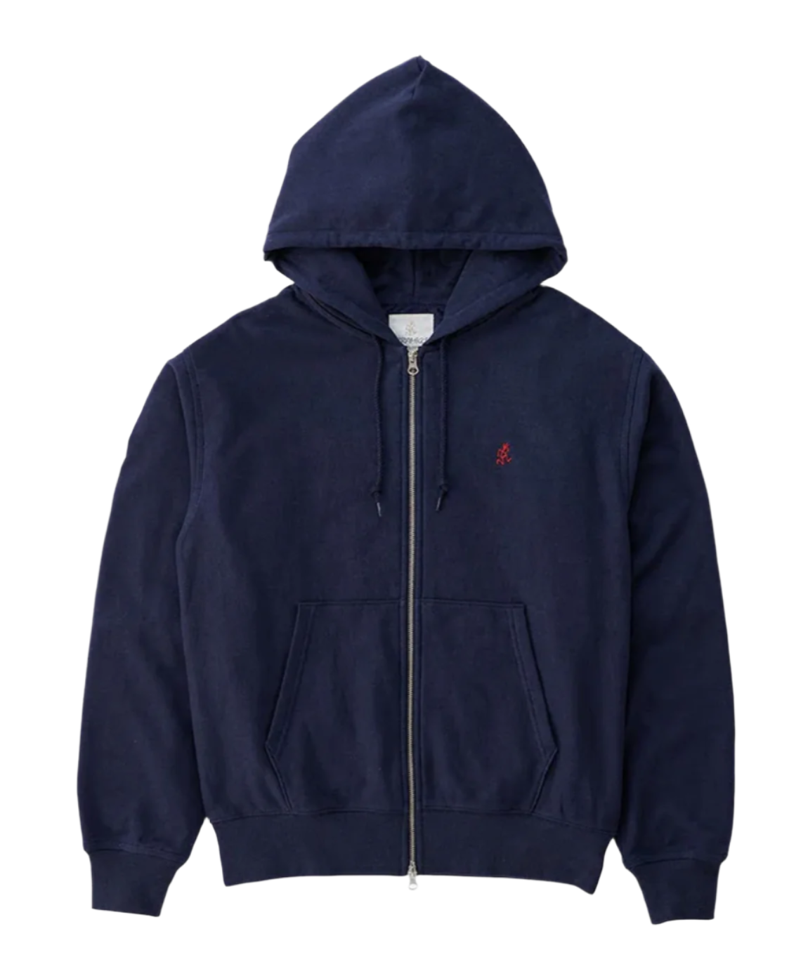 One Point Zip Hooded Sweatshirt - Navy