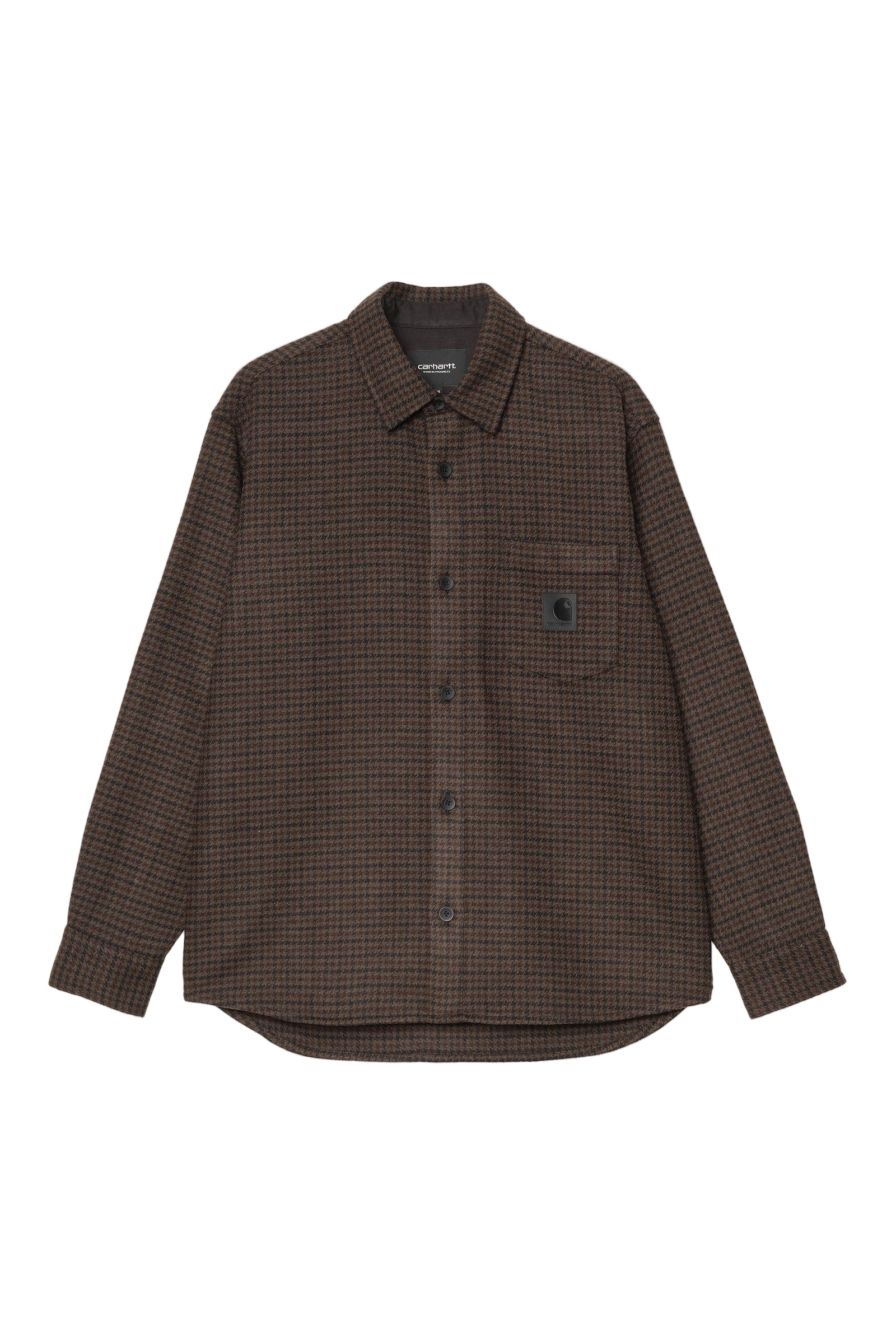 Brown checkered shirt on a white background