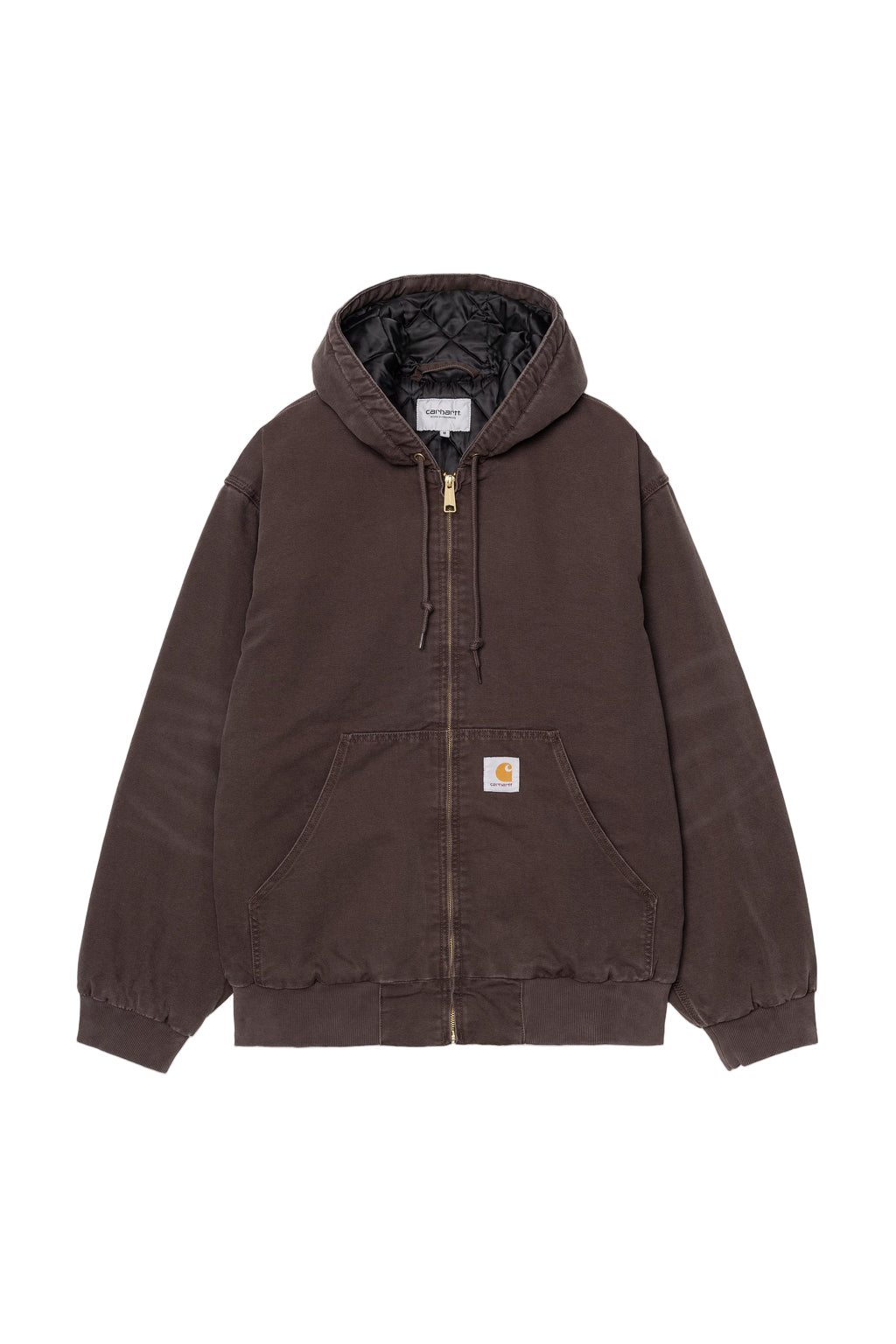 Brown hooded jacket on a white background
