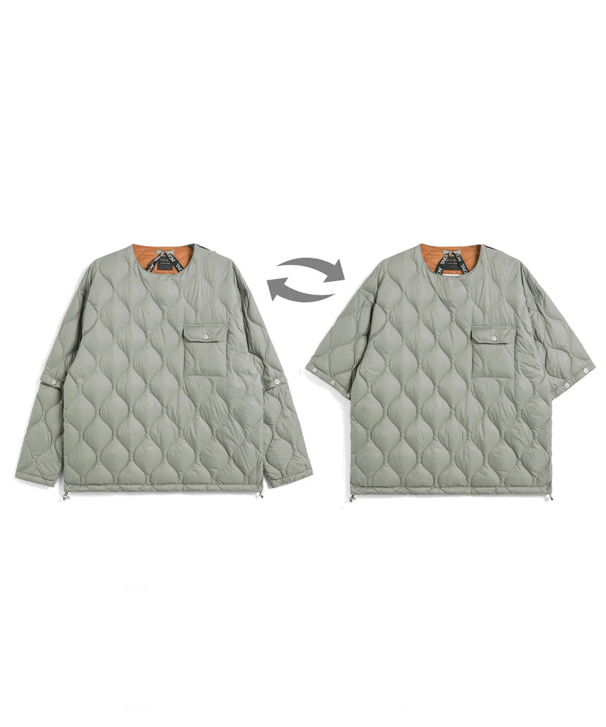 Military Detachable Sleeve Down Jacket - D.Sage Green