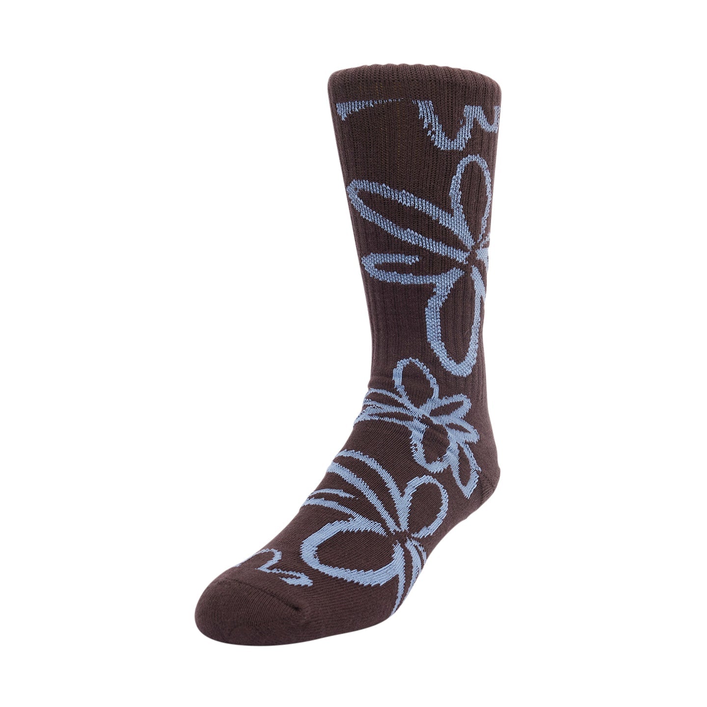 Floral Sock - Java Brown