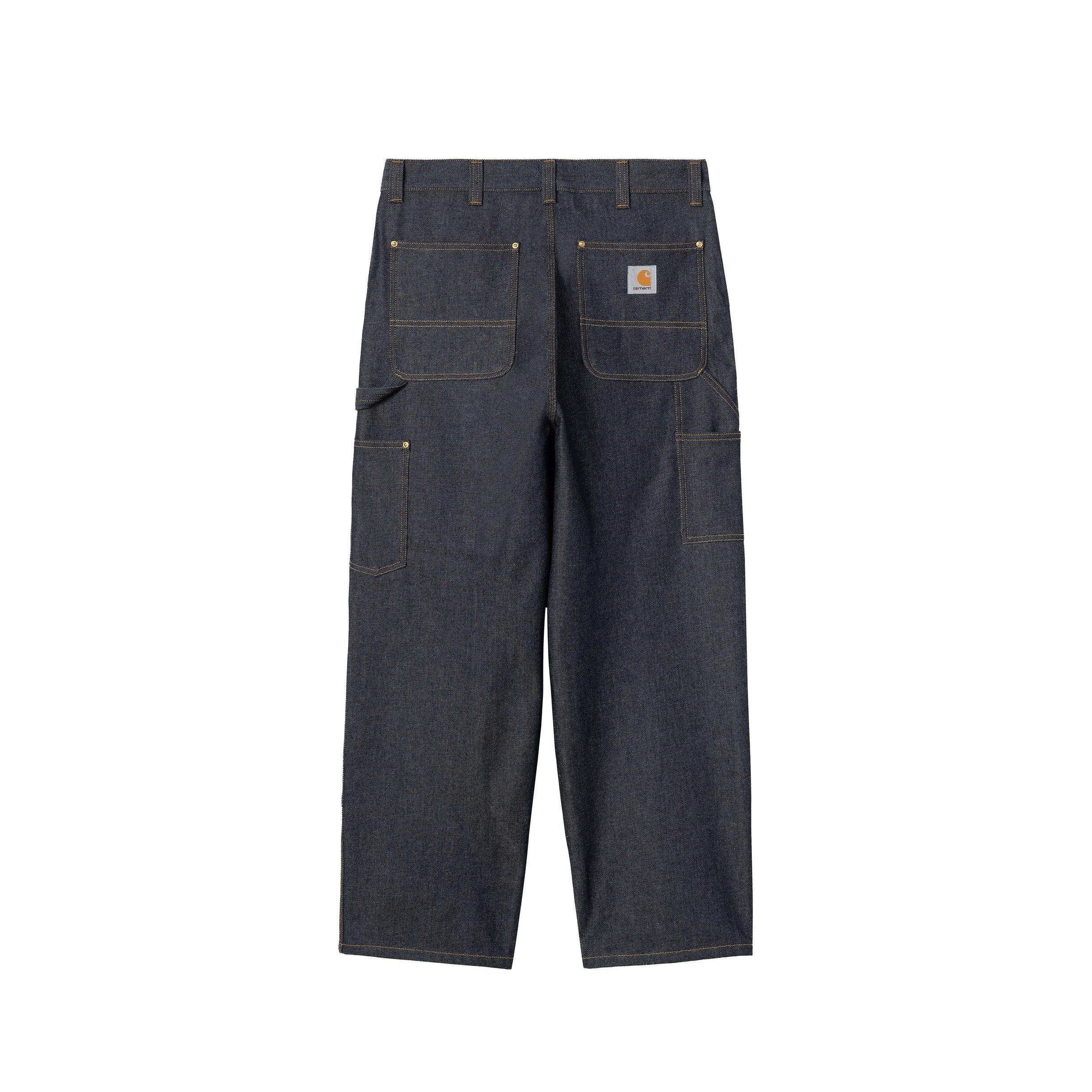 Dark blue work pants on a white background