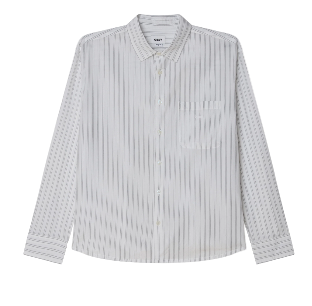 Striped shirt with collar on a white background