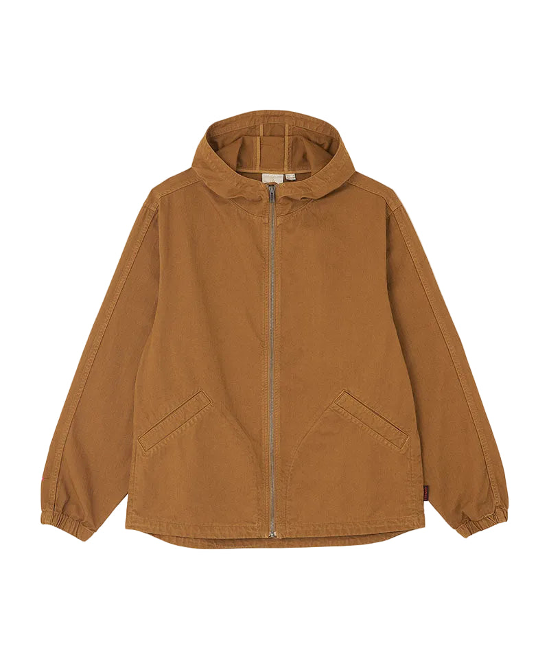 Brown hooded jacket on a white background