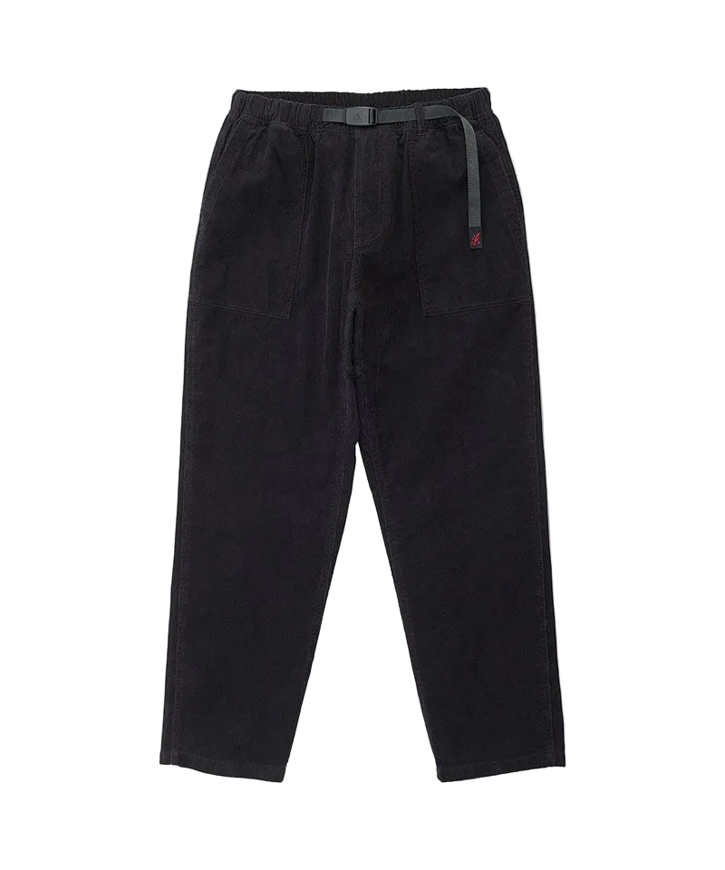 Pantalon large en velours côtelé, coupe fuselée, couleur noire