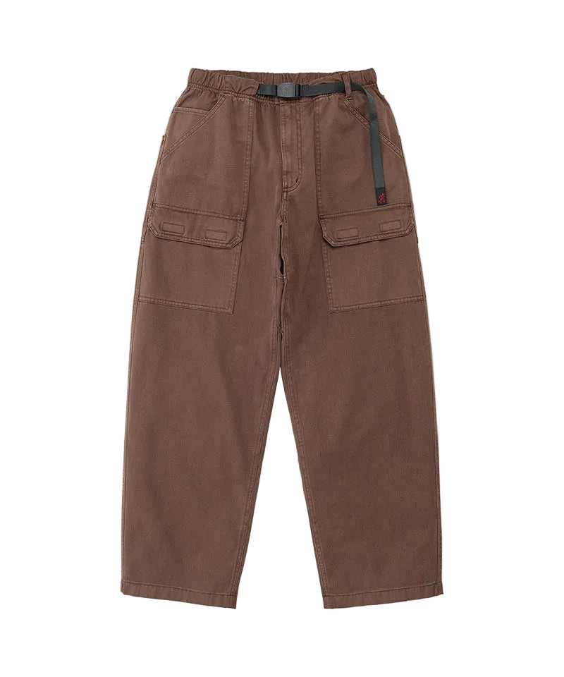 Brown pants with multiple pockets on a white background