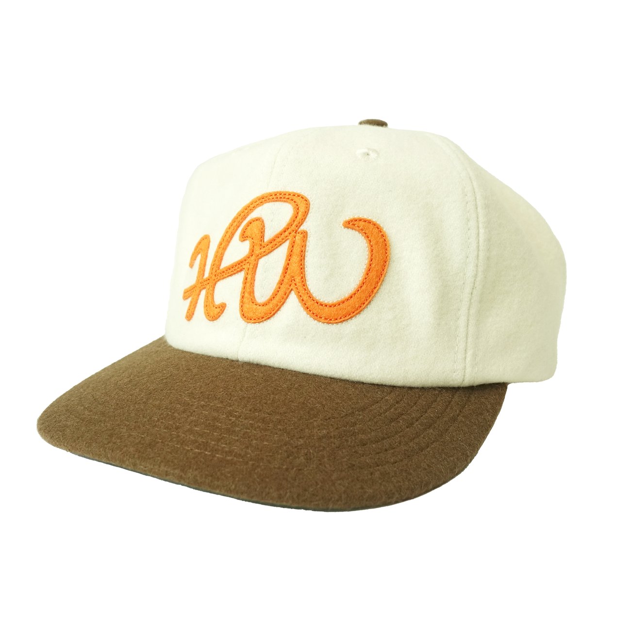 Casquette 5 panneaux HW Logo - Blanc/Marron/Orange