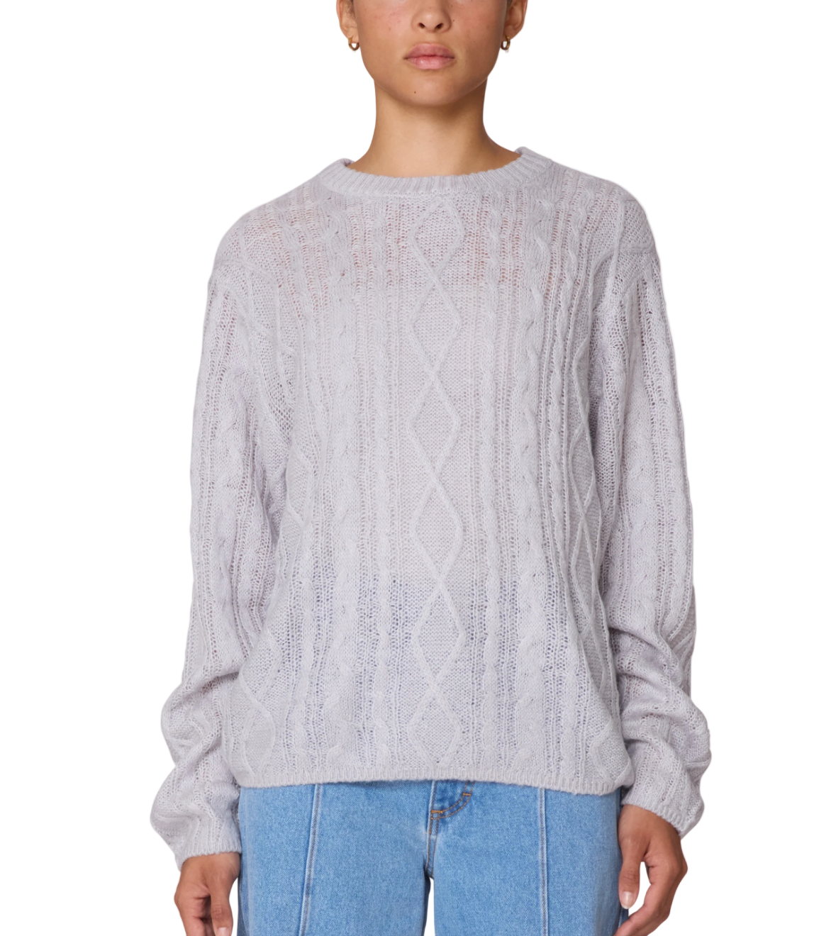 Isabella Loose Cable Sweater - Nimbus