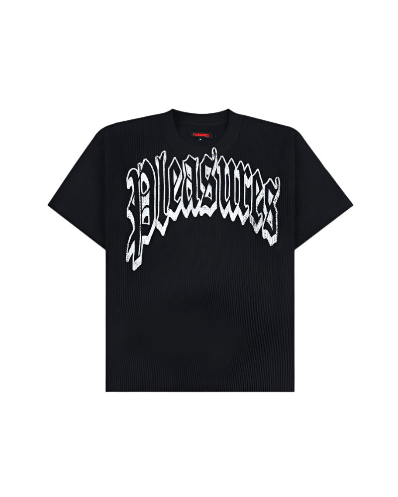 T-shirt en tricot gaufré Twitch - Noir