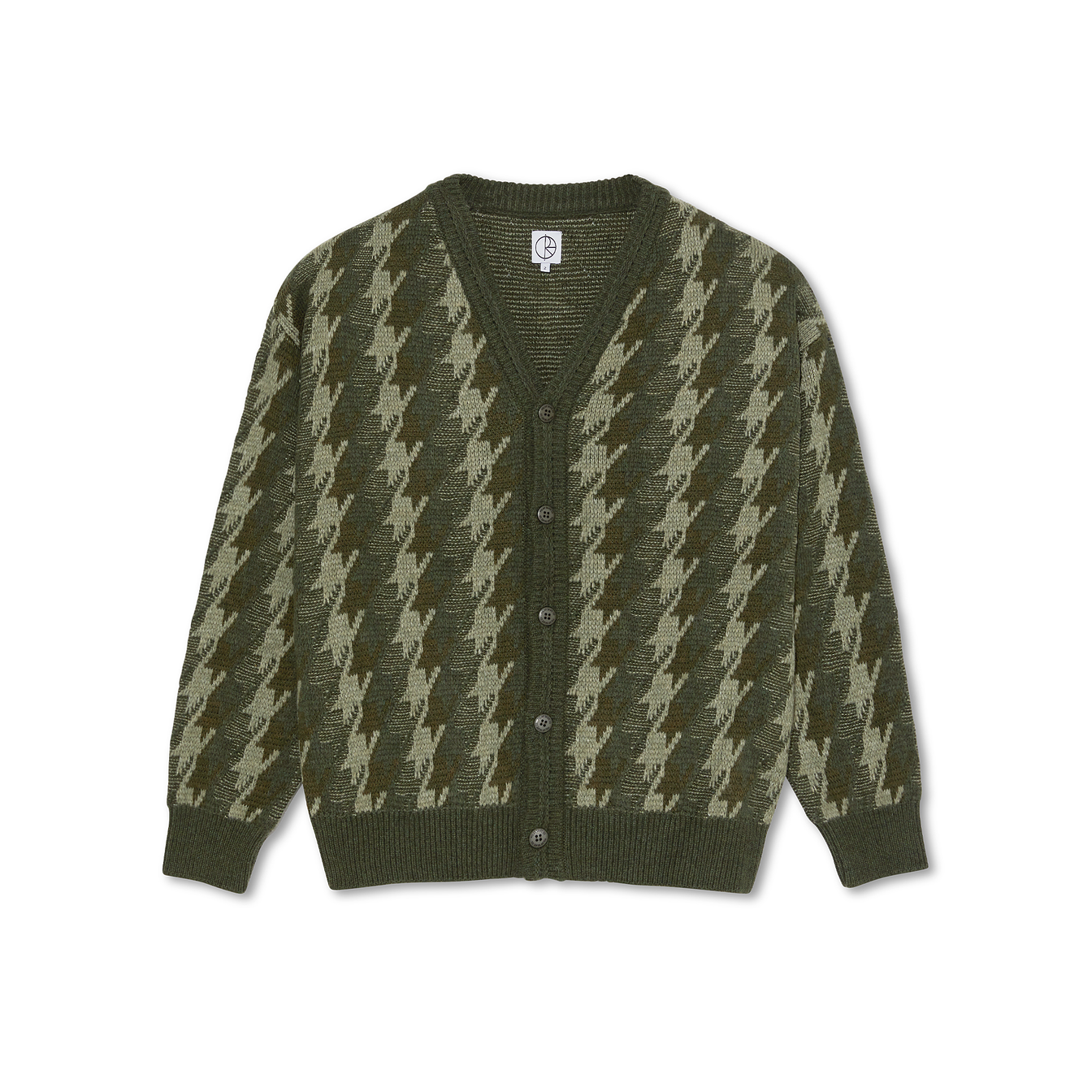 Louis Houndstooth Cardigan - Green