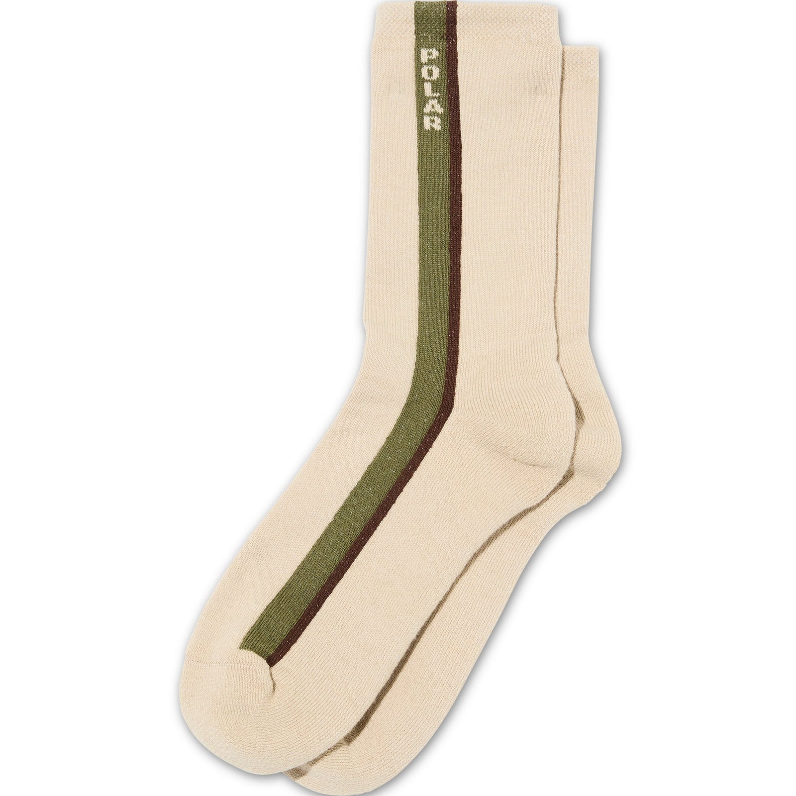 Chaussettes Habillées à Rayures Latérales – Beige