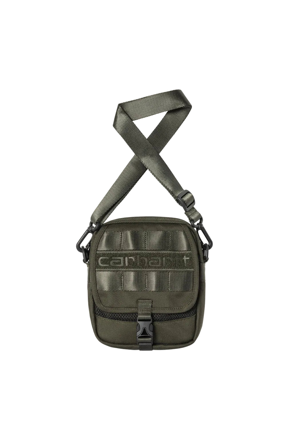 Green shoulder bag with Carhartt logo on a white background