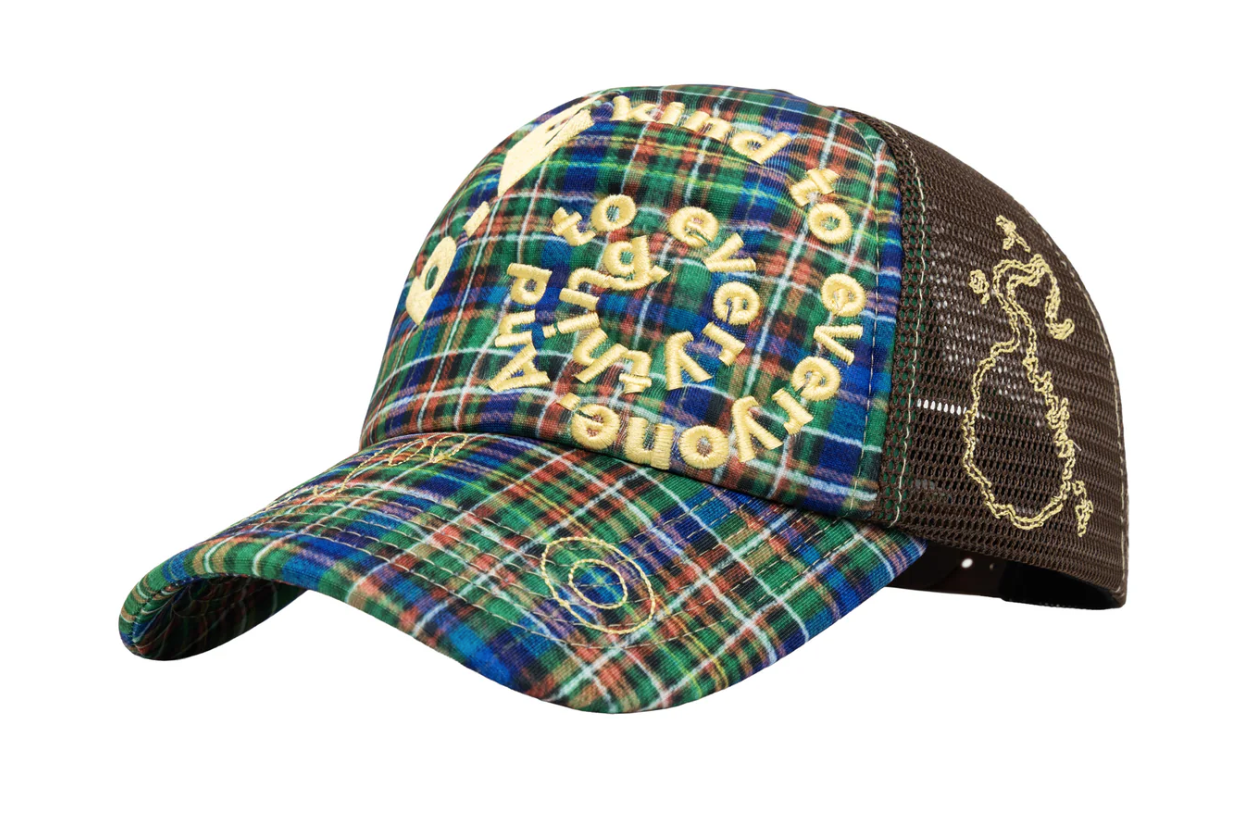 Casquette de routier en mousse bi-couleur - Tartan Highland/Marron