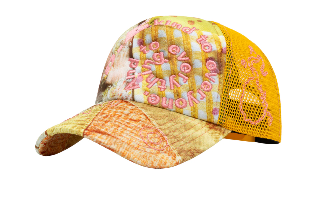 Casquette trucker en Bi-mousse - Tissu mélangé/Mandarine