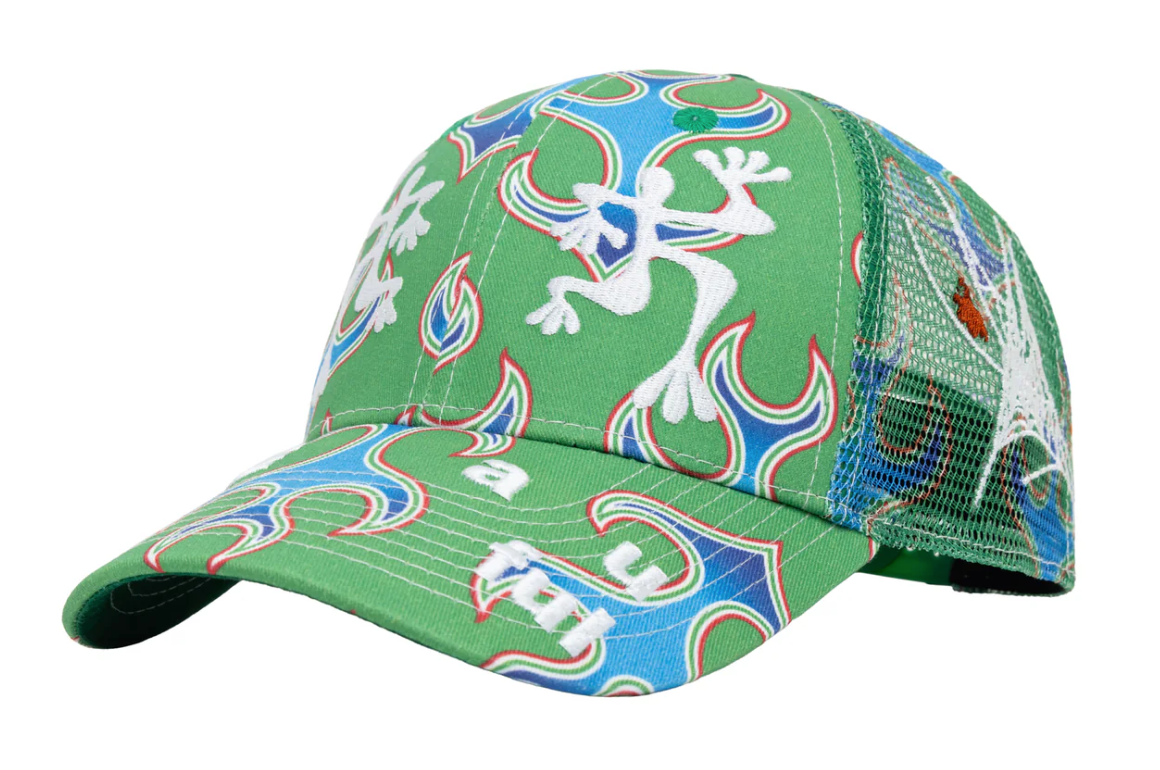 Chapeau Biyu - Flamme bleue/Vert