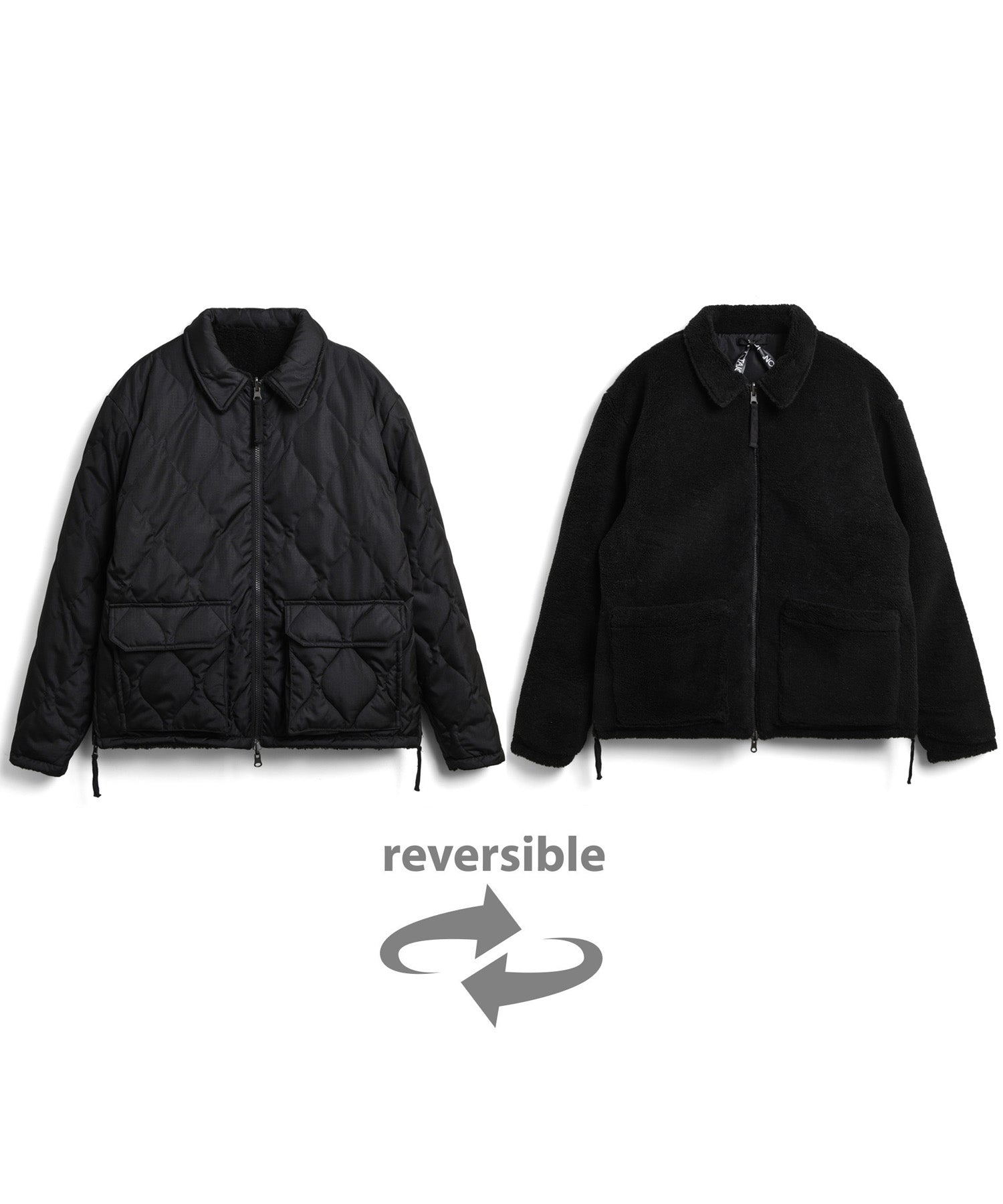 Military Reversible Down Jacket - Black