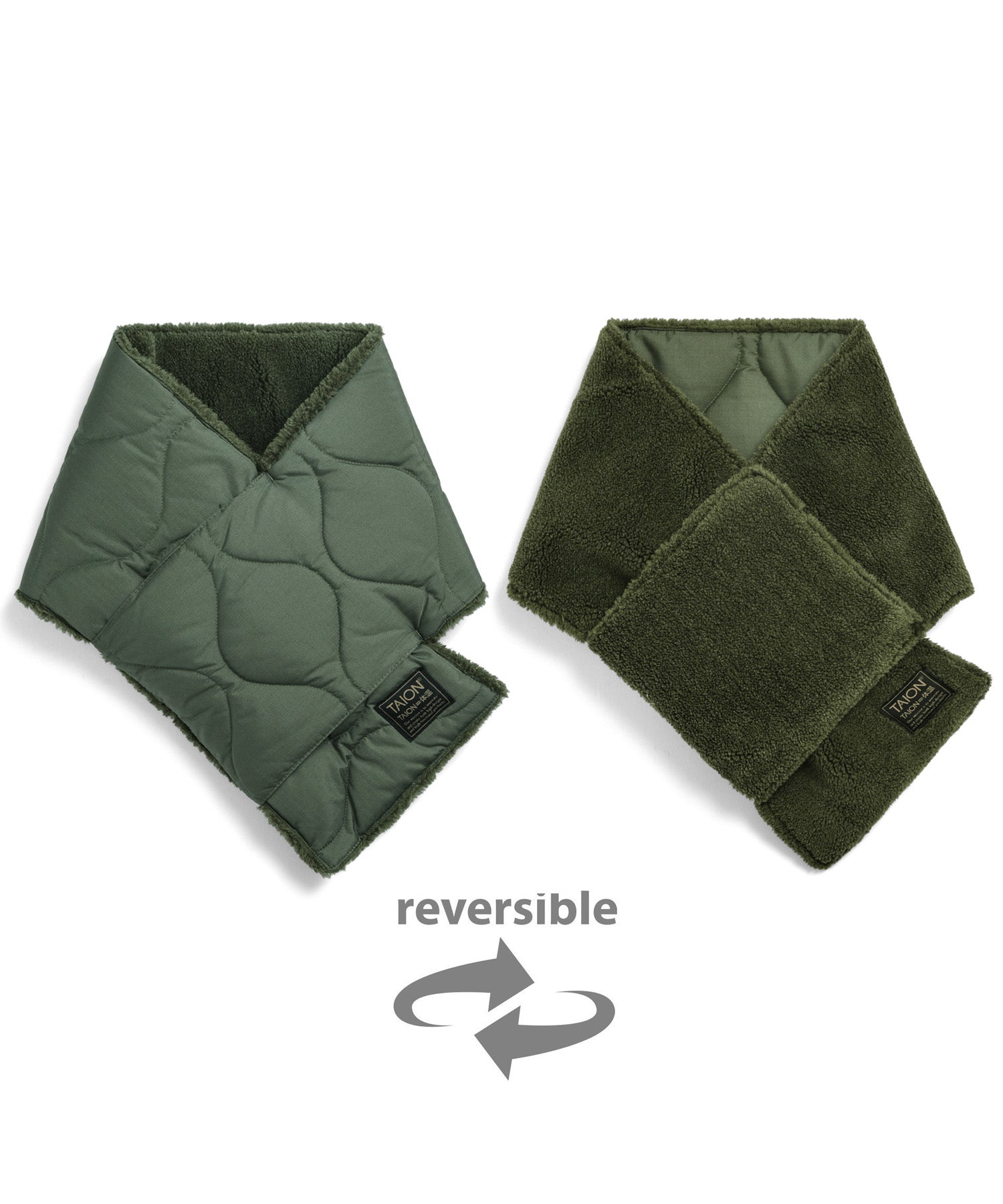 Écharpe en duvet réversible militaire - Olive/Olive