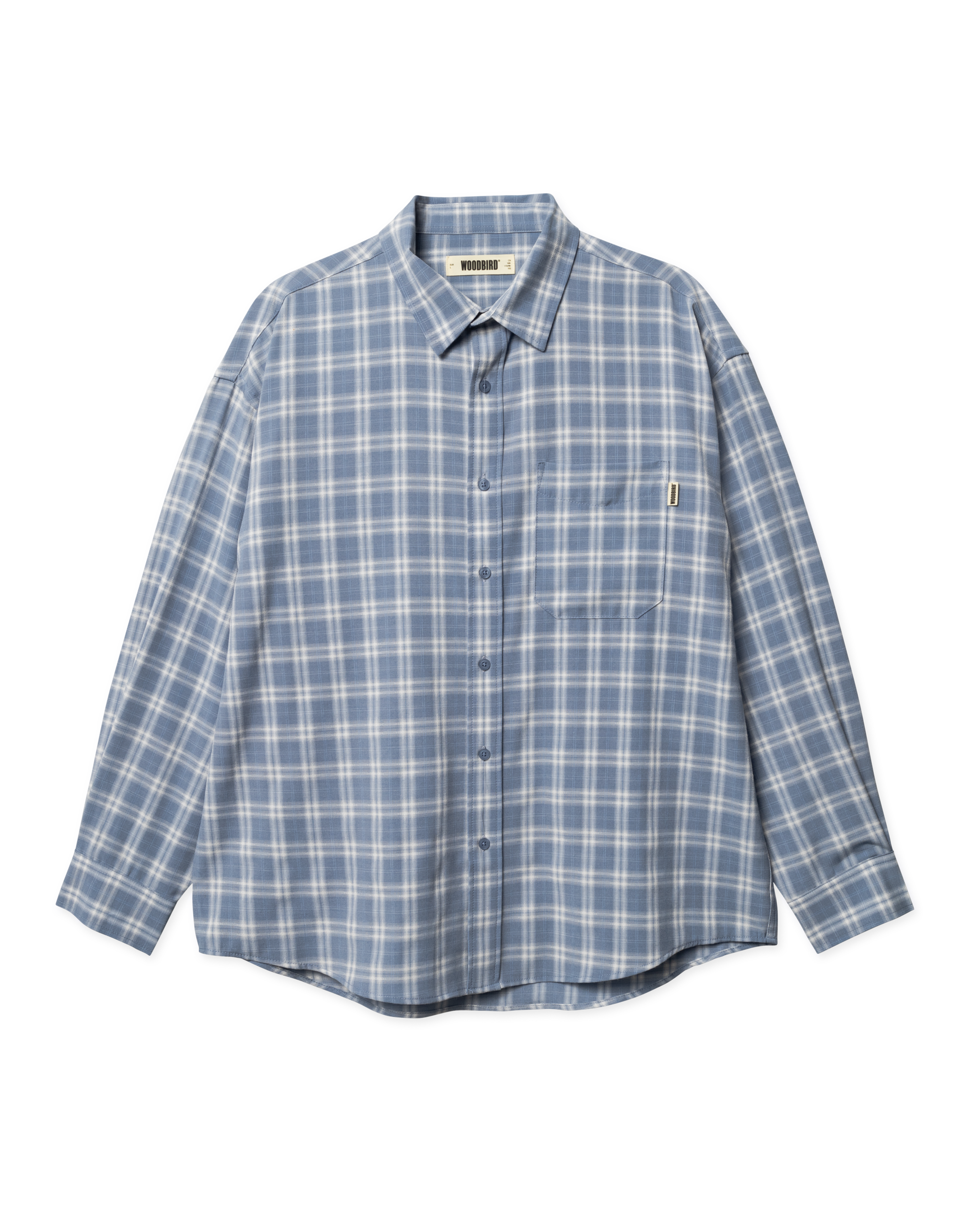 Chemise à carreaux Jong Dobby - Bleu clair