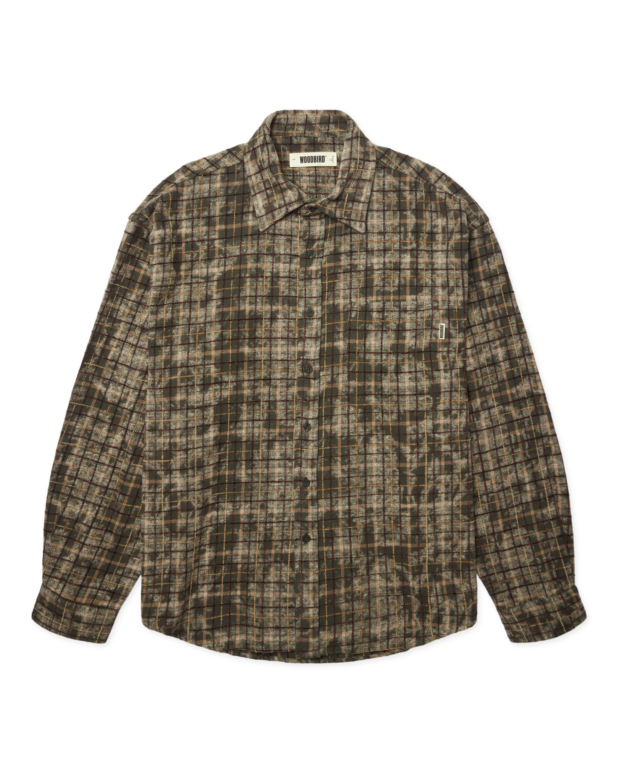 Jong Wash Check Shirt - Honey-Dark Olive