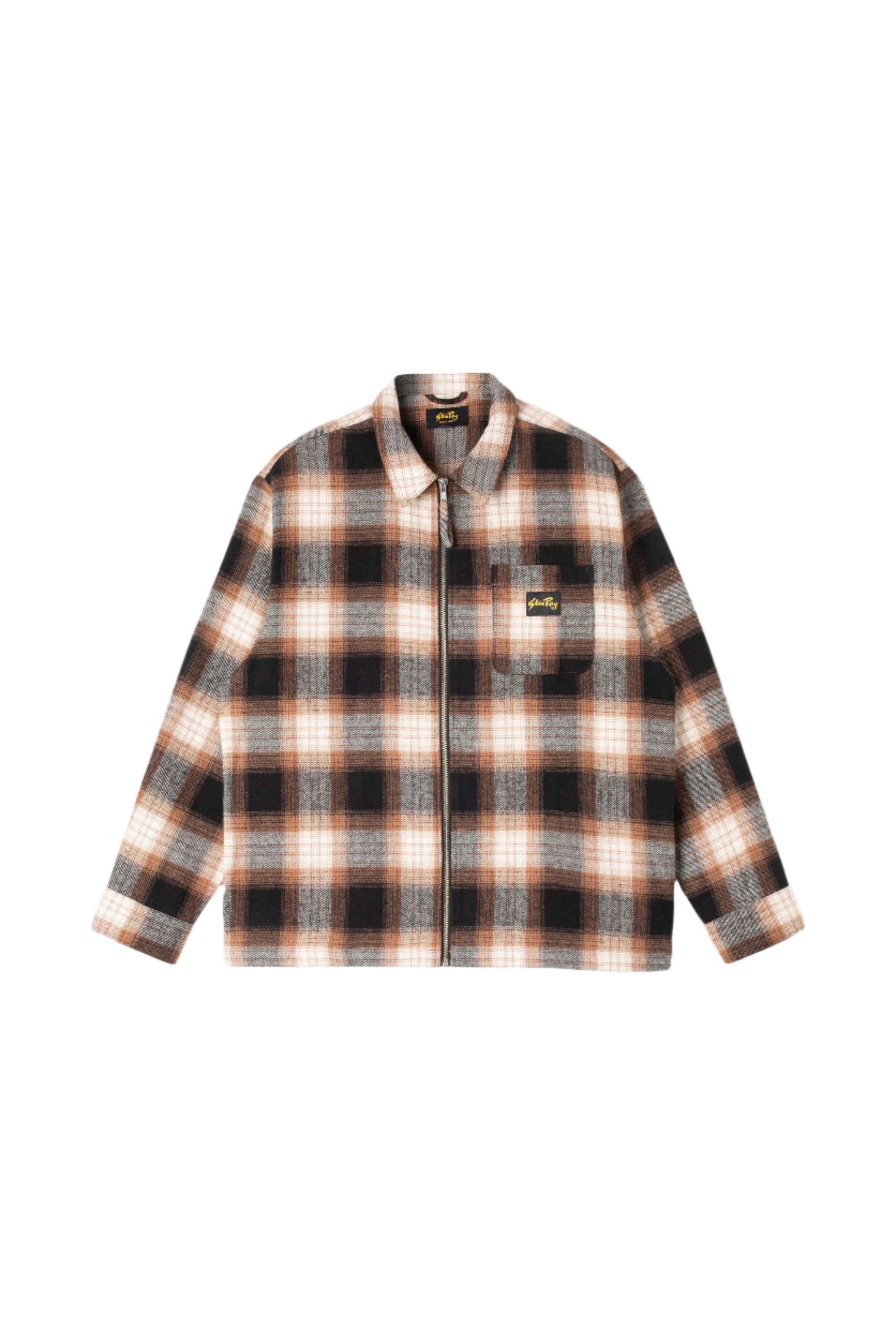 Zip Shirt - Brown Plaid