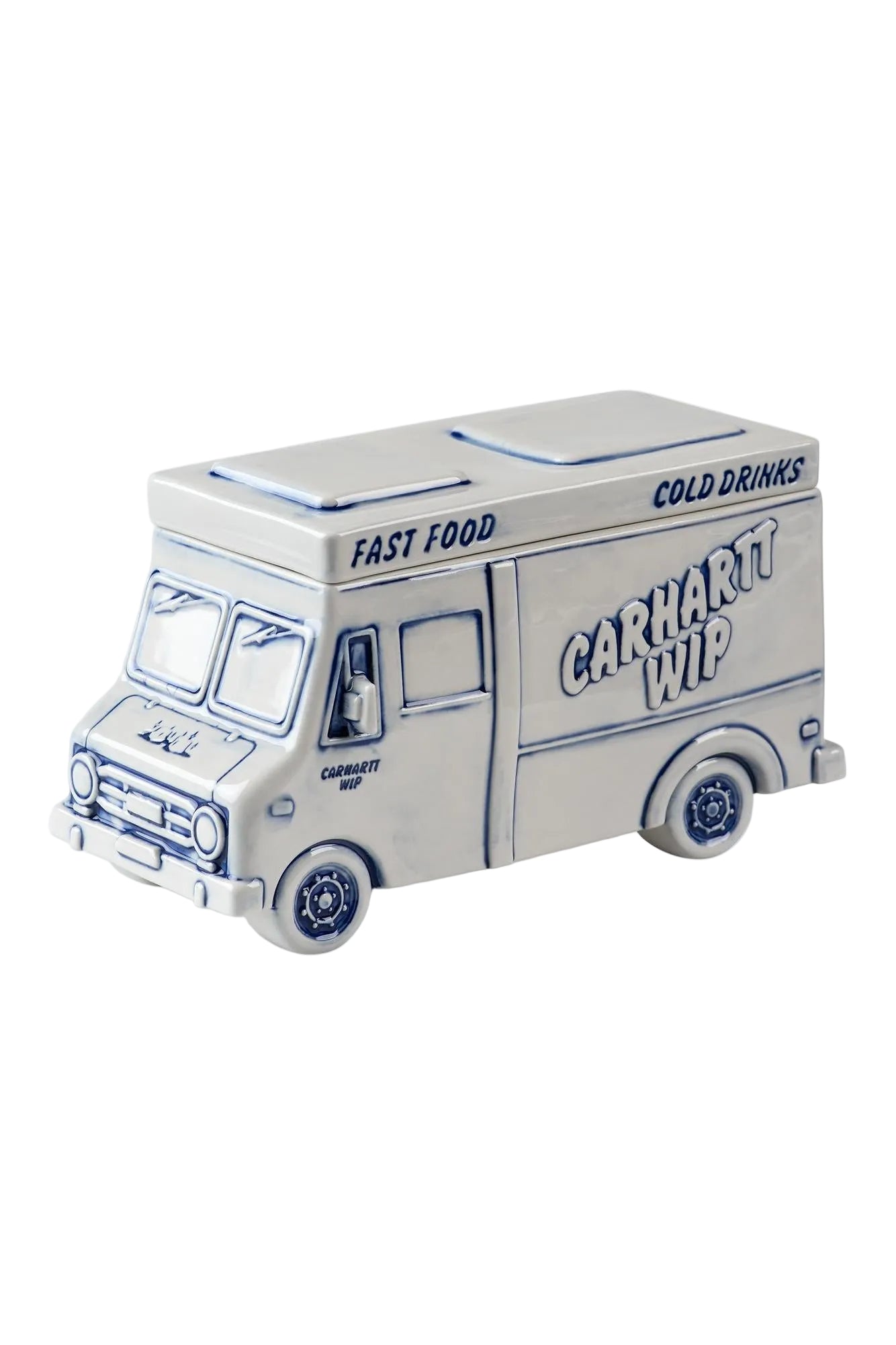 Model of a food truck with 'Carhartt WIP' branding on a white background