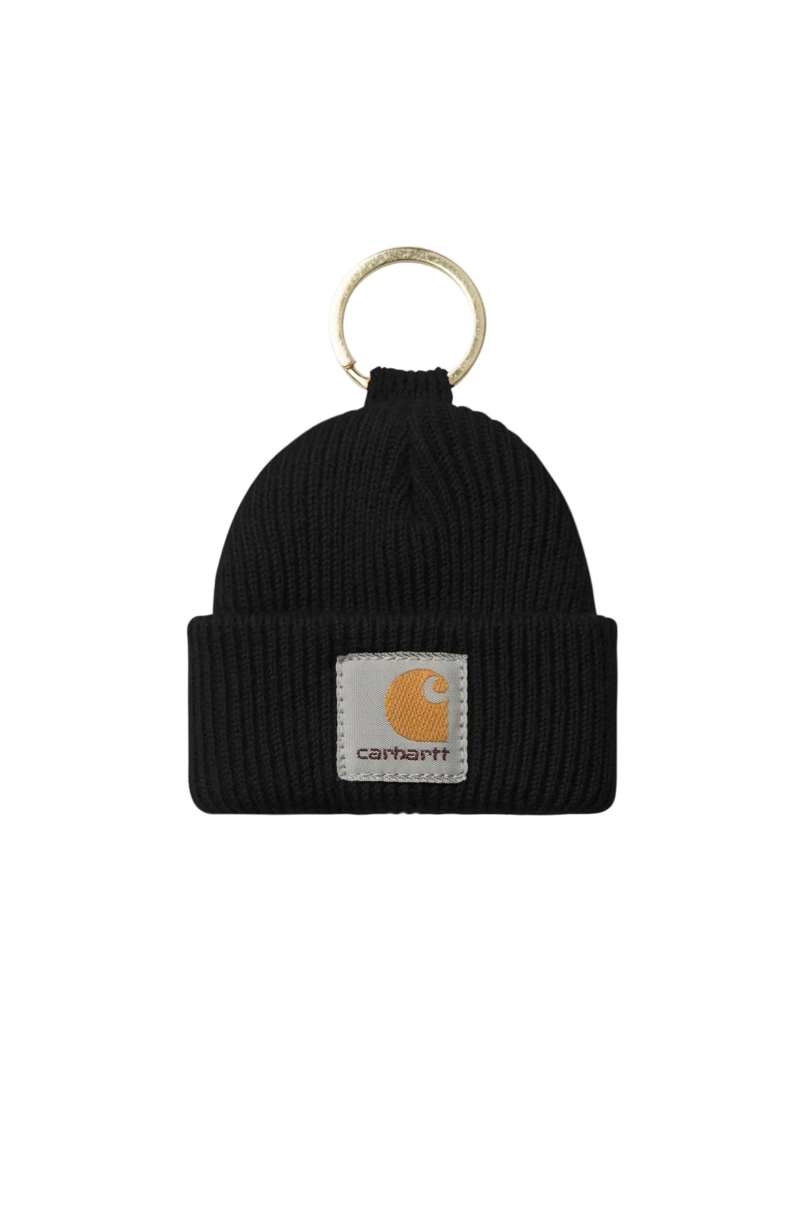 Black beanie with Carhartt logo on a white background