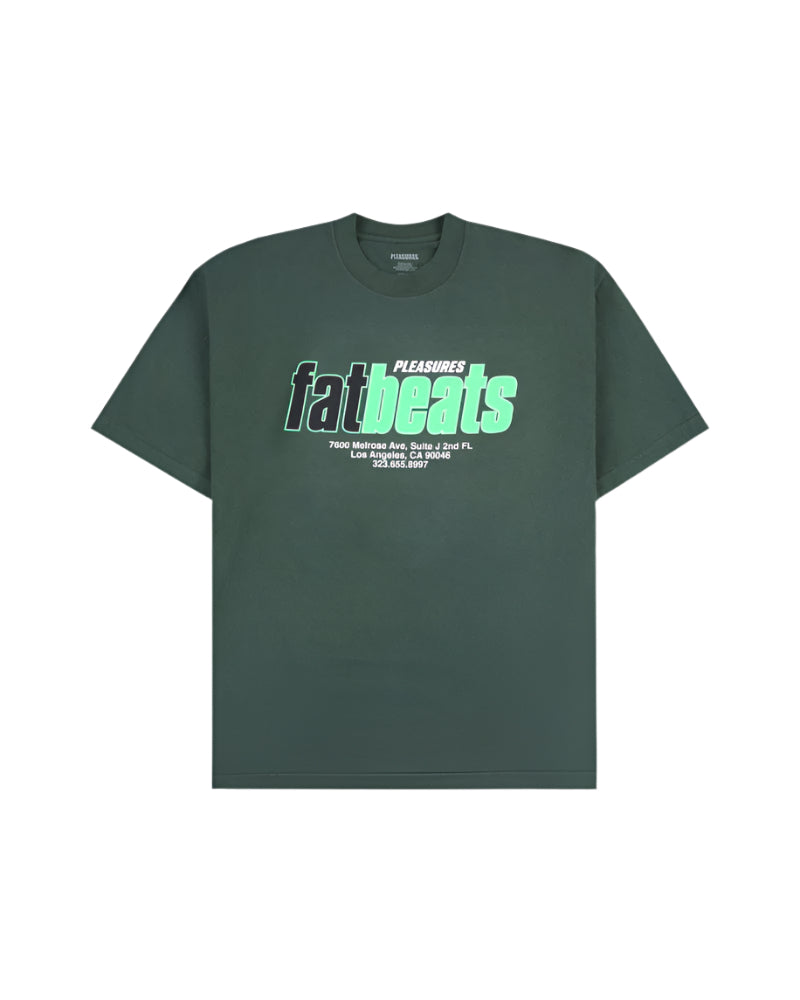 T-shirt Melrose Pleasures x Fat Beats - Vert lierre