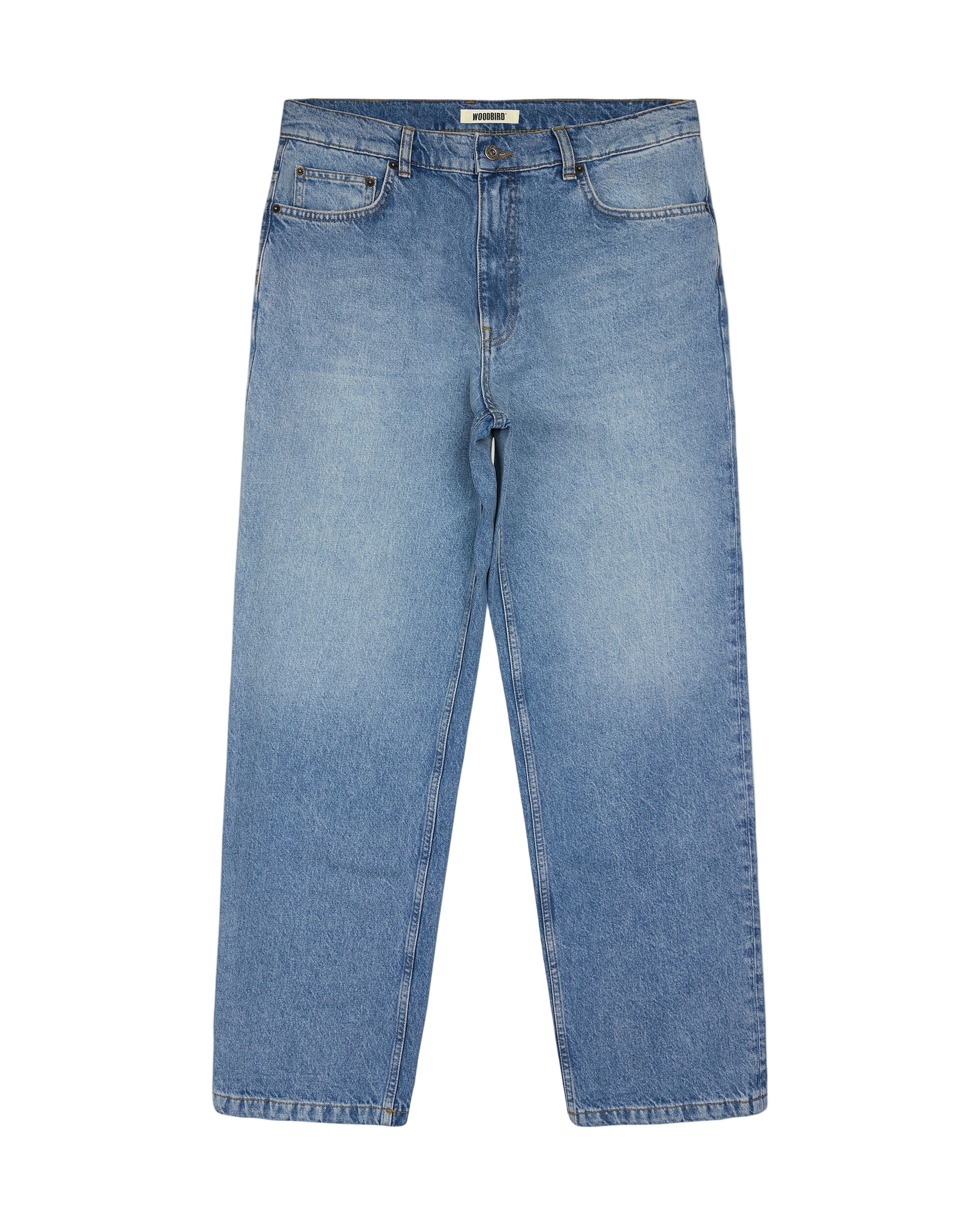 Blue jeans on a white background