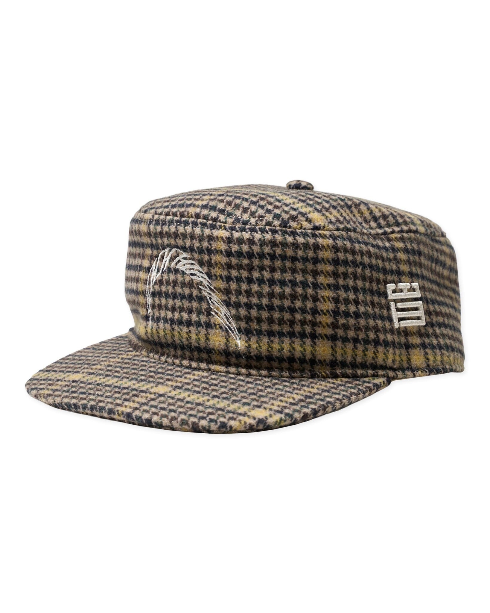 Casquette pilule à carreaux Yin - Sable/Jaune