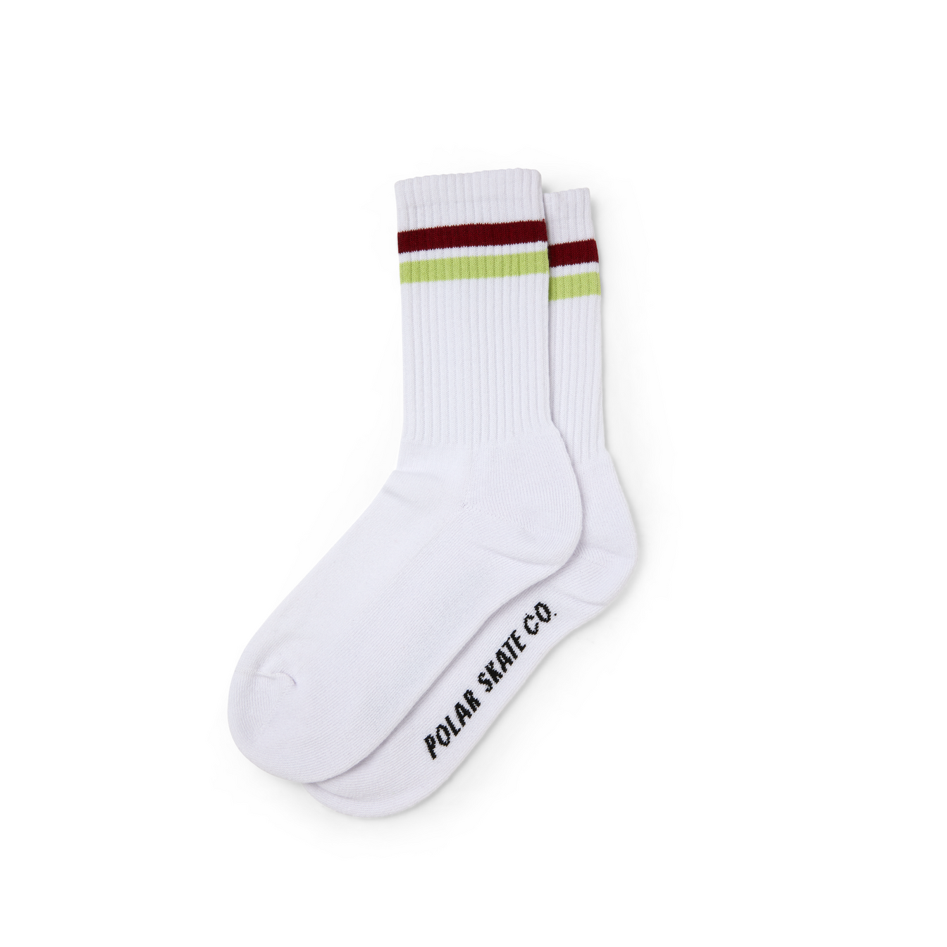 Stripe Socks - White/Rich Red/Chartreuse